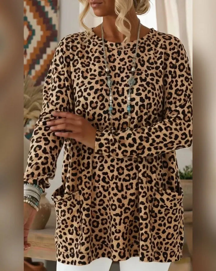 Primelia - Soft-Touch-Langarmtop mit Leopardprint