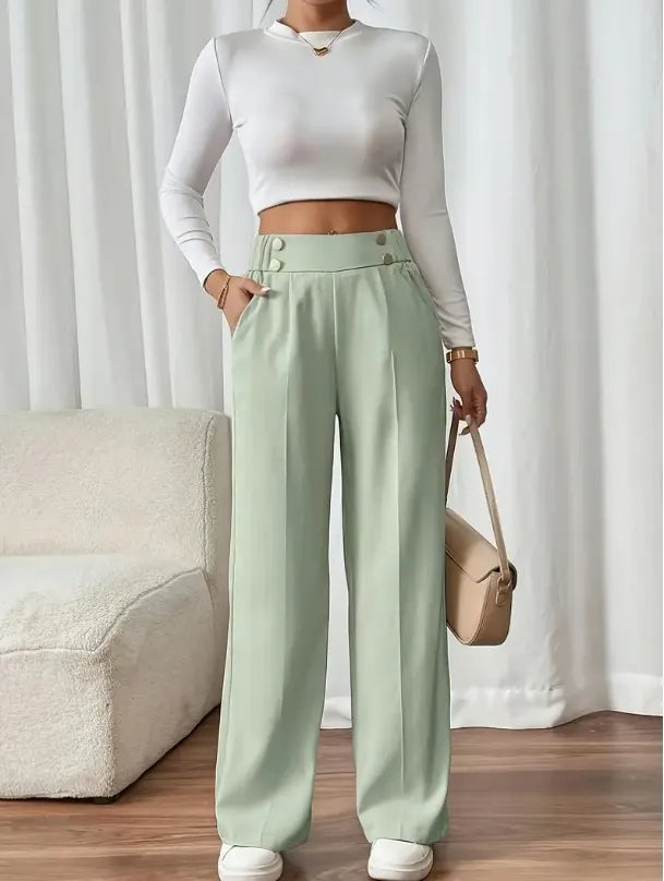 Ashlena - Soft-Touch-Hose mit weitem Bein und hohem Bund