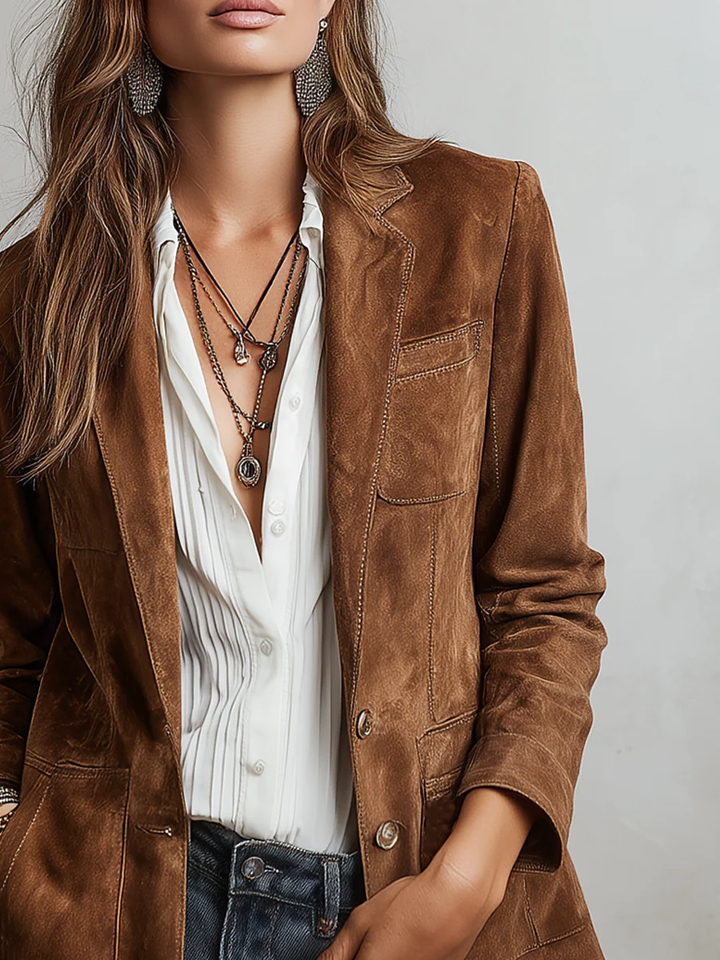 Mirevalle - Massgeschneiderter Vintage-Blazer aus Wildleder