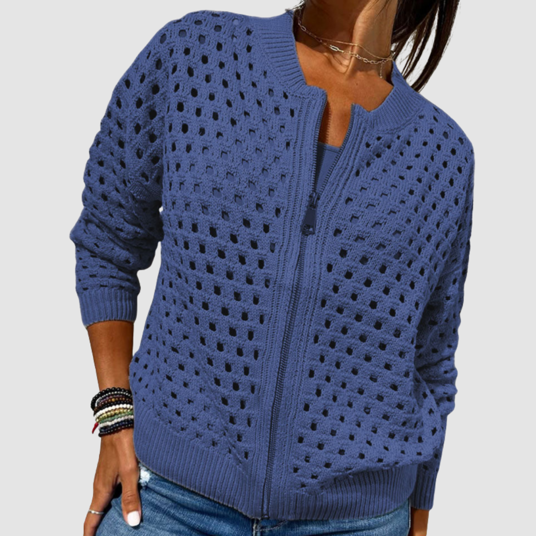 Kaelina - Soft-Touch-Cardigan mit Reissverschluss