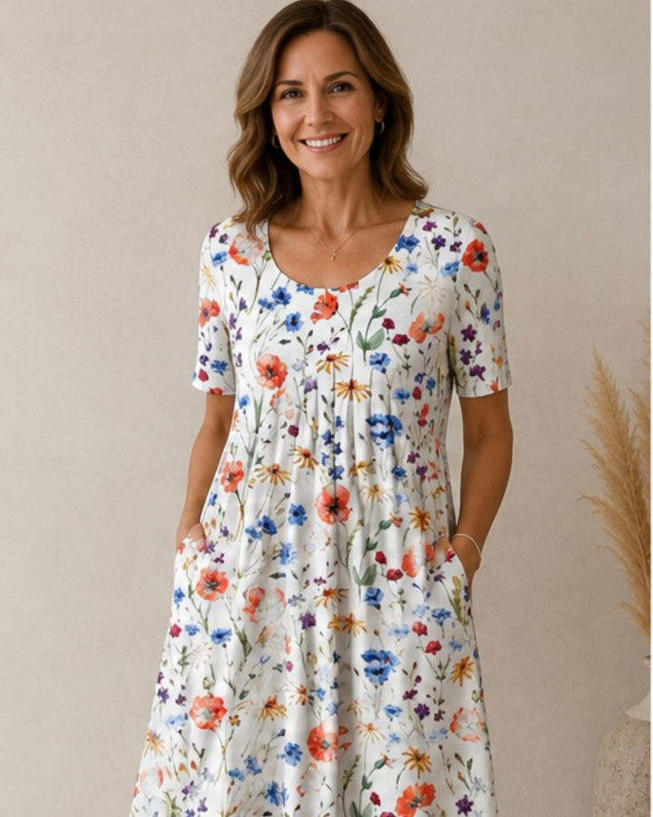 Ailith - drapiertes Soft-Touch-Kleid