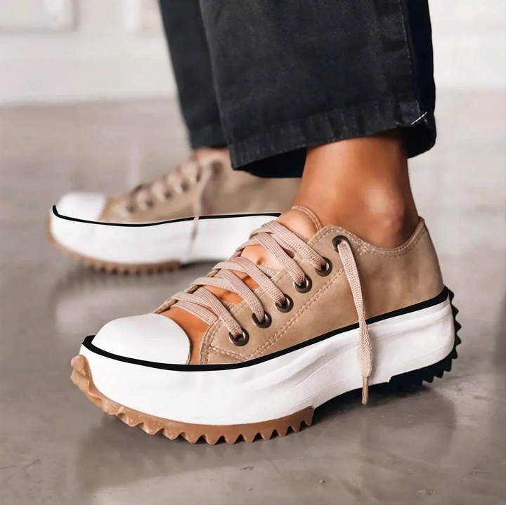 Viveca - Gepolsterte Plateau-Sneaker mit Schnürung