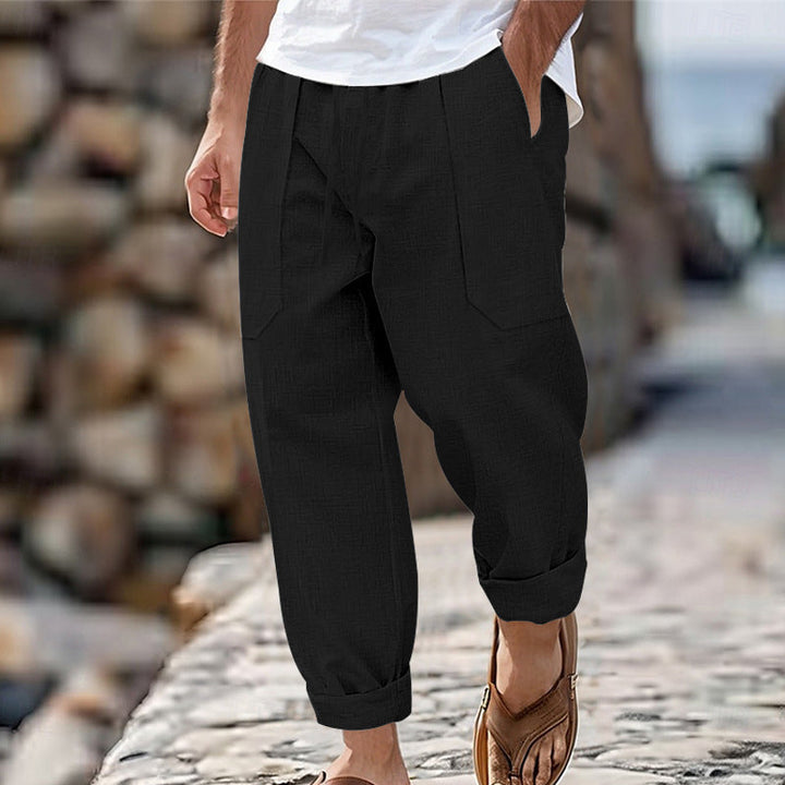 Halston - Legere Leinenmix-Hose
