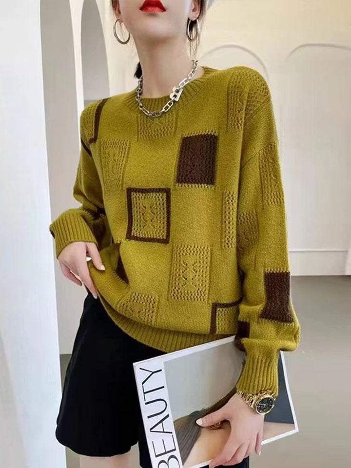 Adorelle - Künstlerischer Patchwork-Strickpullover