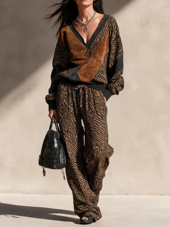 Jorie - Weicher Zweiteiler im Animal-Print