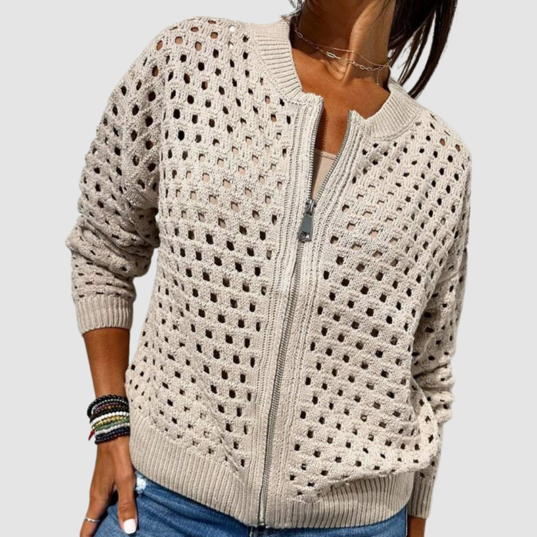 Kaelina - Soft-Touch-Cardigan mit Reissverschluss