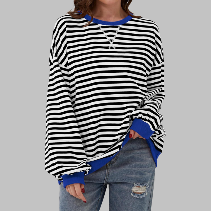 Viveca - weiches gestreiftes Langarm-Sweatshirt