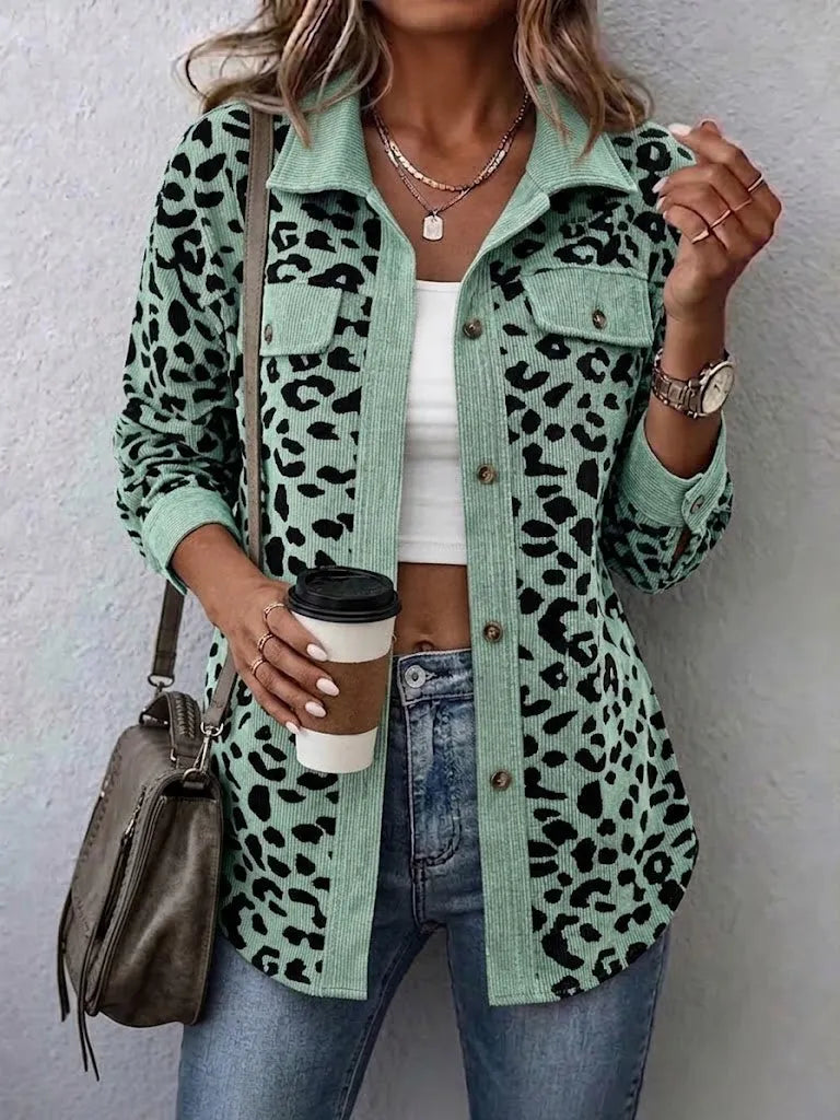 Miressia - Animal-Print-Cardigan mit Knopfleiste vorne