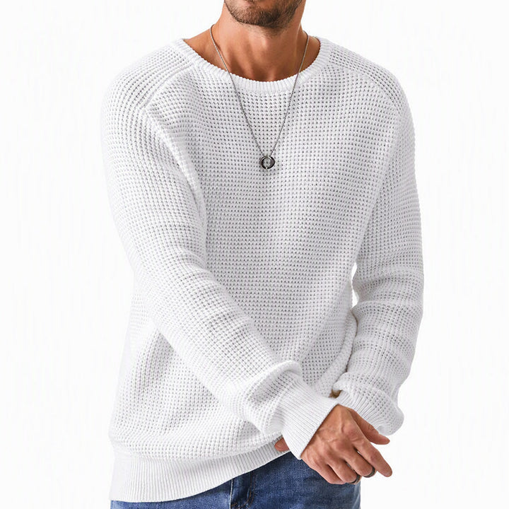 Isric - Strukturierter Rundhals-Strickpullover
