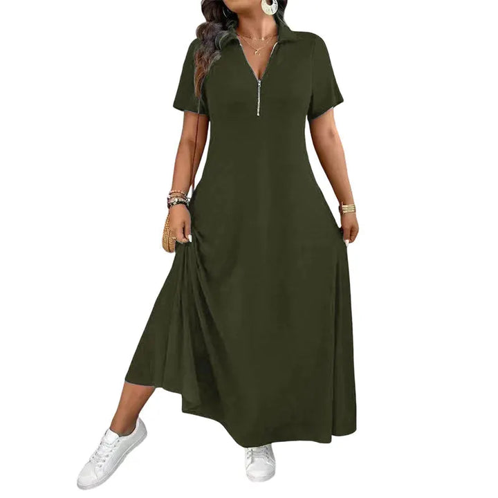 Primelle - Weichgriffiges Maxikleid mit Reissverschlusskragen