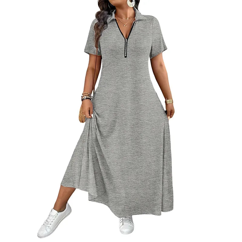 Primelle - Weichgriffiges Maxikleid mit Reissverschlusskragen