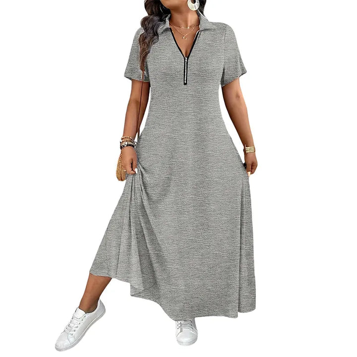 Primelle - Weichgriffiges Maxikleid mit Reissverschlusskragen