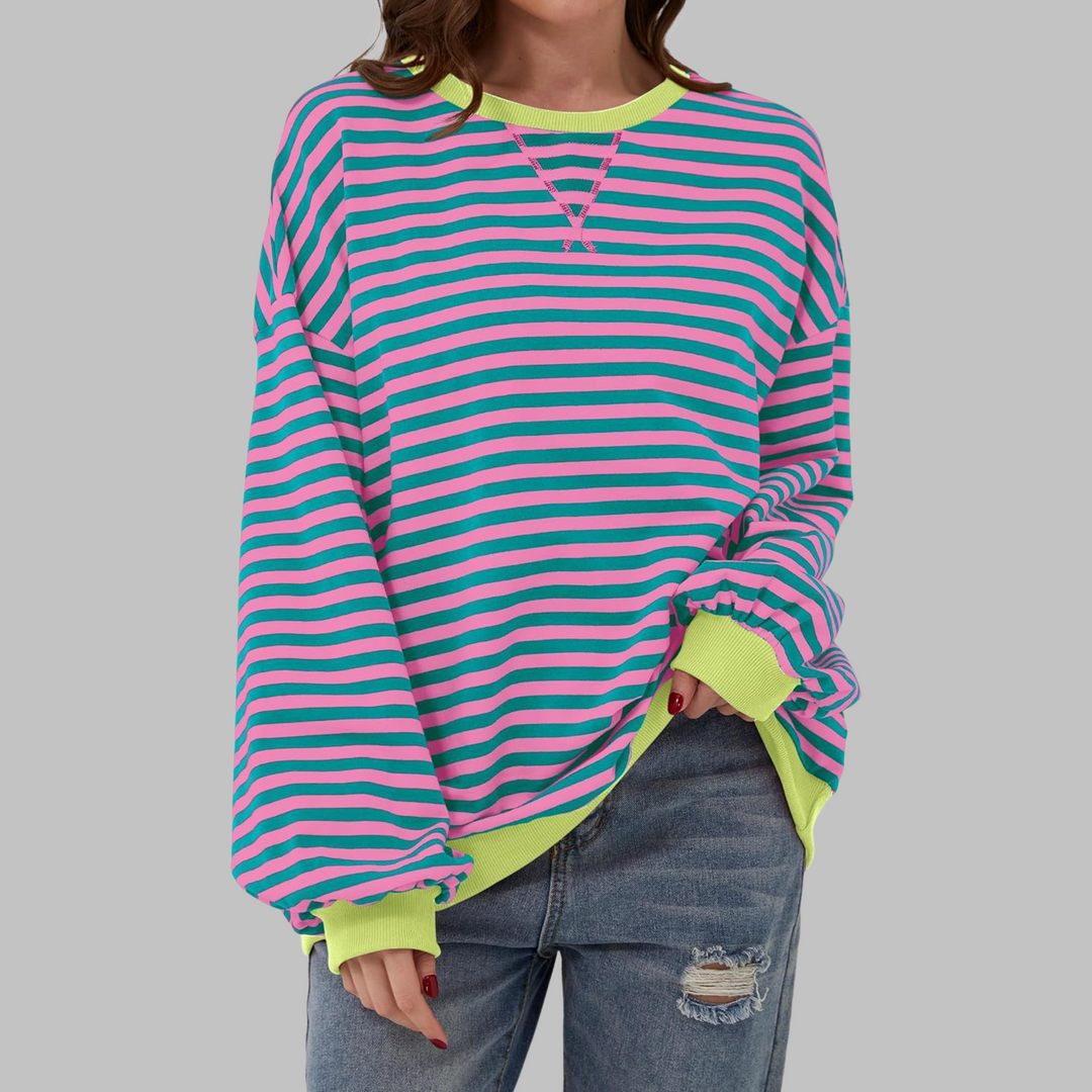 Viveca - weiches gestreiftes Langarm-Sweatshirt