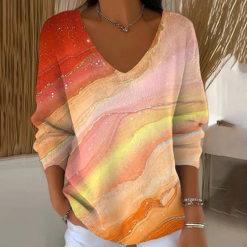 Carivella - Lässiger Strickpullover mit Ahornblatt