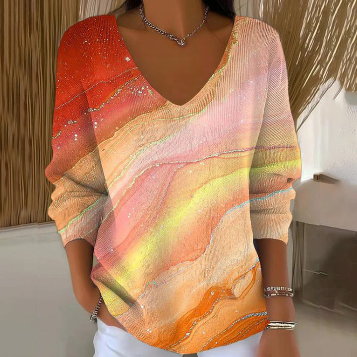Carivella - Lässiger Strickpullover mit Ahornblatt