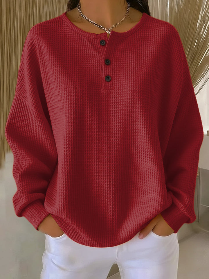 Carabelle - Strukturiertes Henley-Sweatshirt