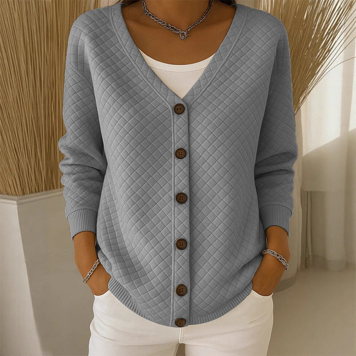 Delavie - Gesteppte Strickjacke mit Knopfleiste