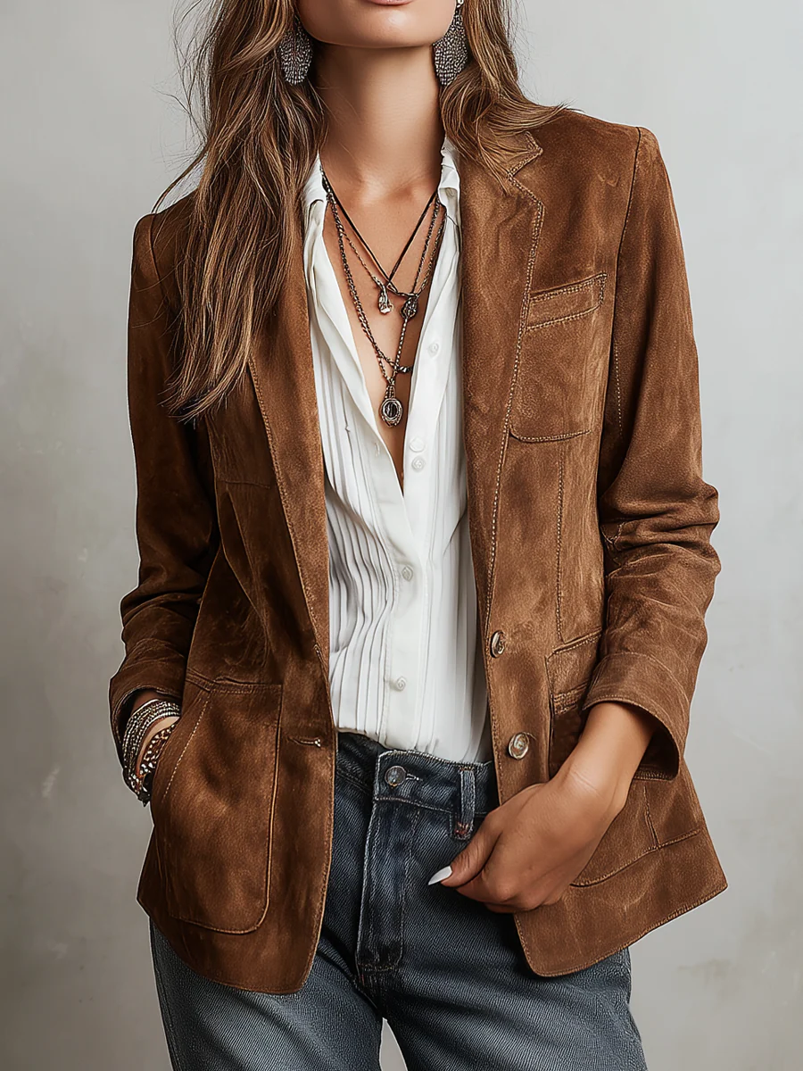 Mirevalle - Massgeschneiderter Vintage-Blazer aus Wildleder