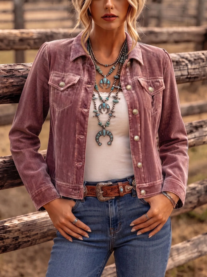 Amandria - Jacke mit Vintage-Waschung und Knopfleiste
