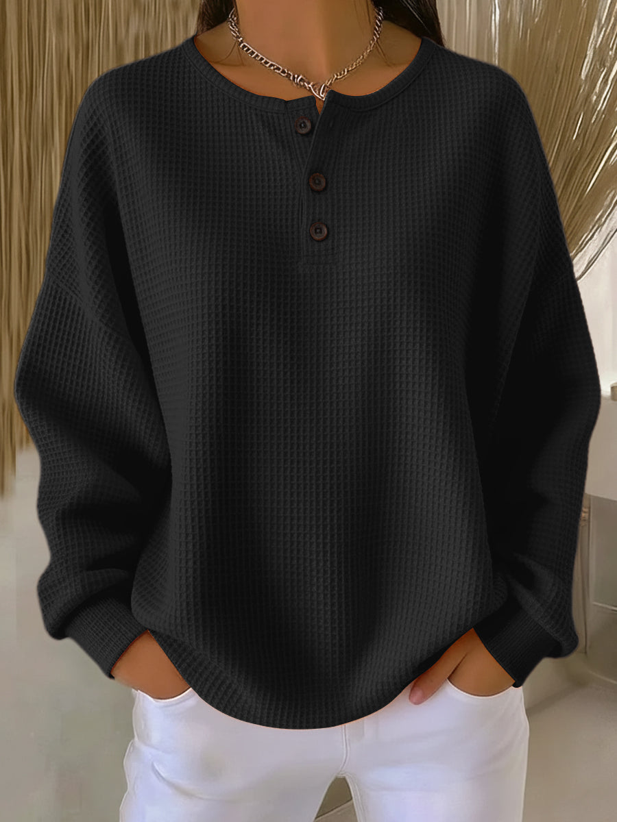 Carabelle - Strukturiertes Henley-Sweatshirt