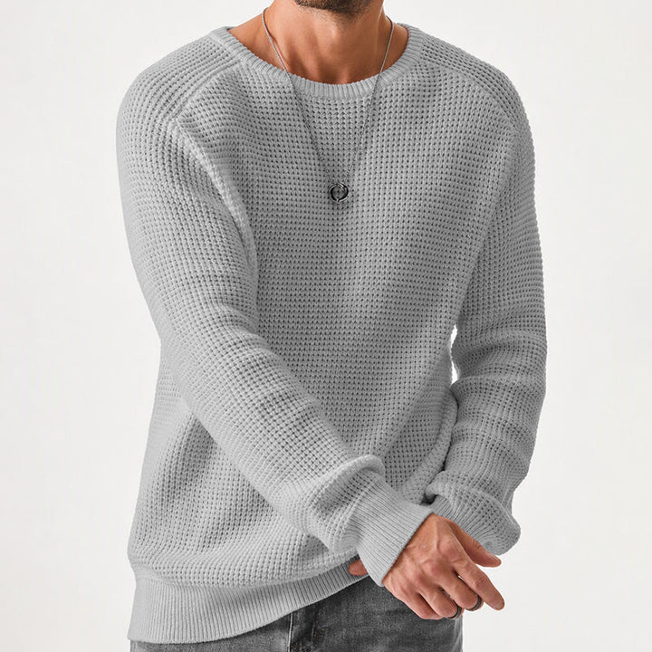 Isric - Strukturierter Rundhals-Strickpullover