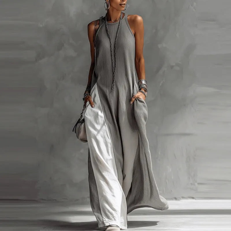 Zarella - Soft-Touch-Colorblock-Maxikleid