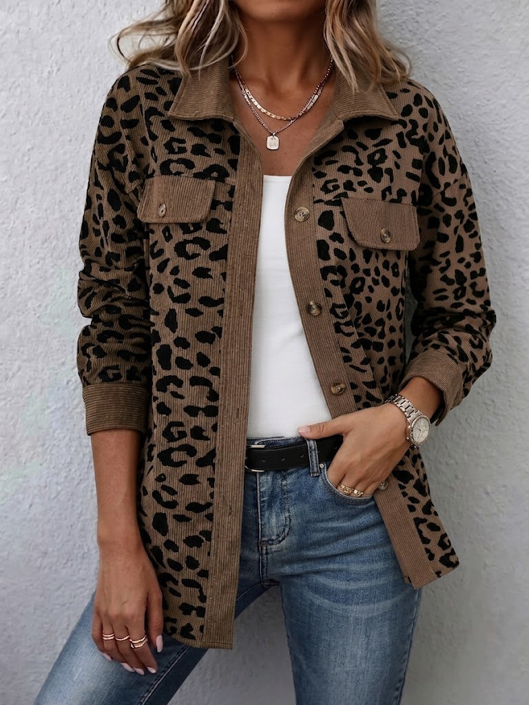 Miressia - Animal-Print-Cardigan mit Knopfleiste vorne