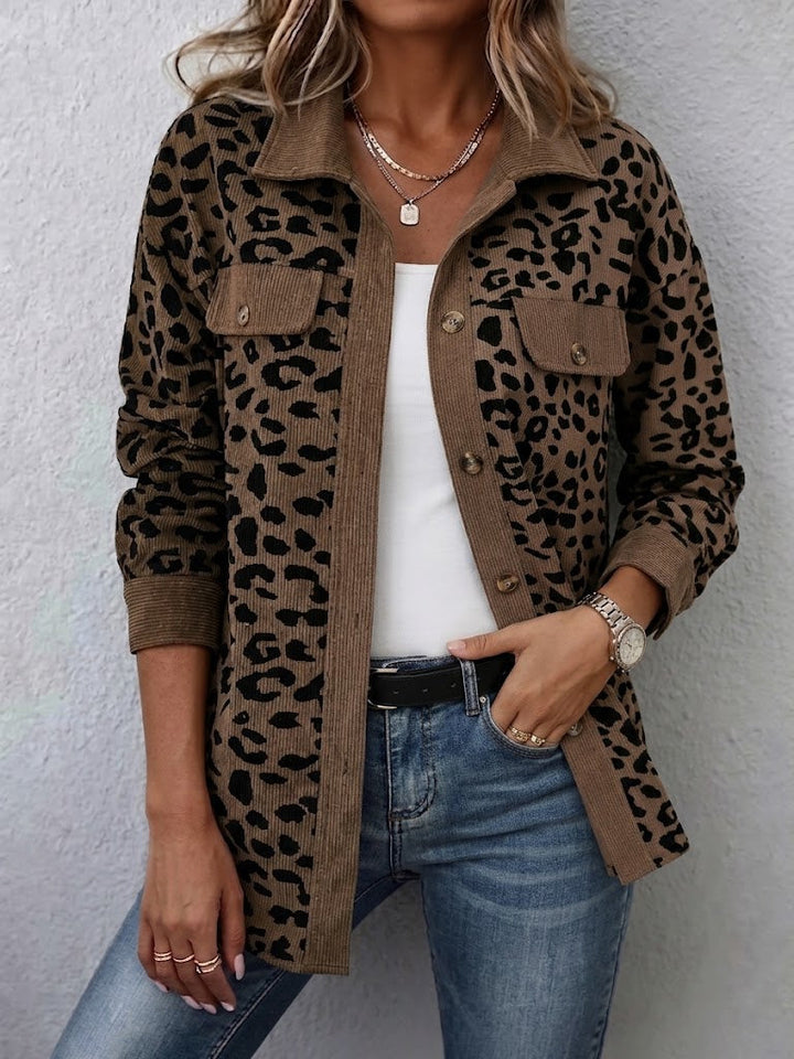 Miressia - Animal-Print-Cardigan mit Knopfleiste vorne