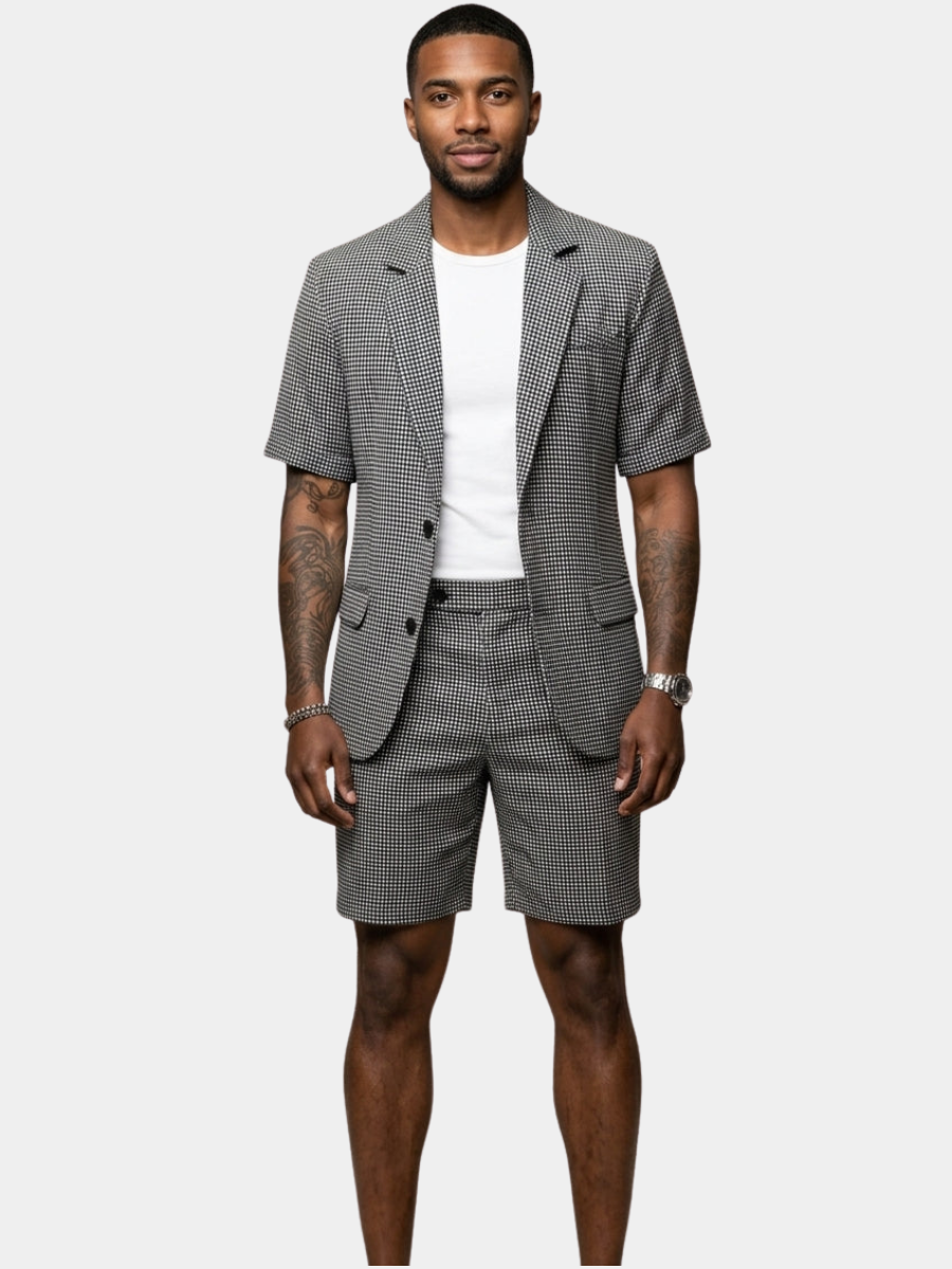 Rufus - Massgeschneidertes kariertes Blazer-und-Shorts-Set