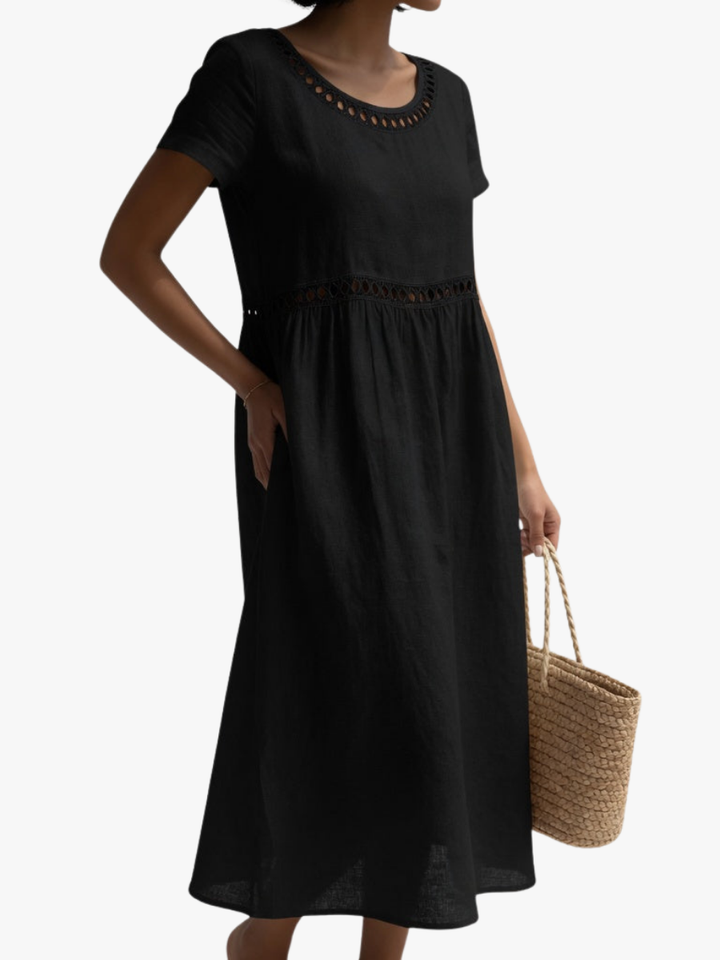 Anissa - Besticktes Softtouch-Midikleid