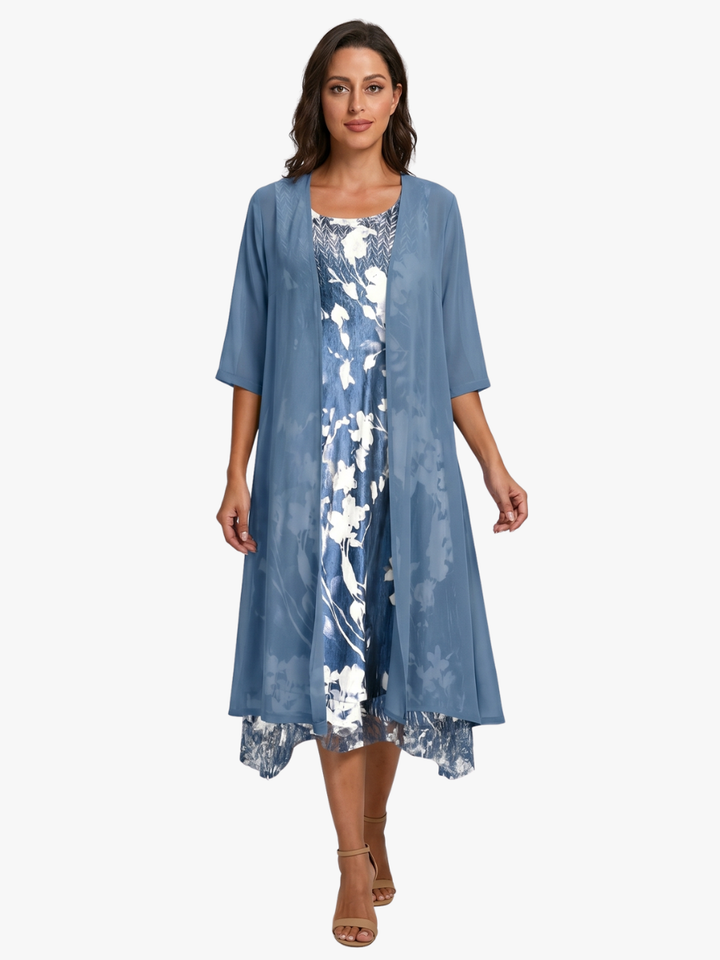 Delavelle - Elegantes Midikleid-Set im Lagenlook