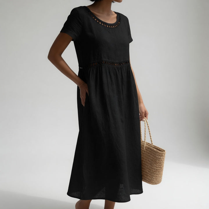 Anissa - Besticktes Softtouch-Midikleid