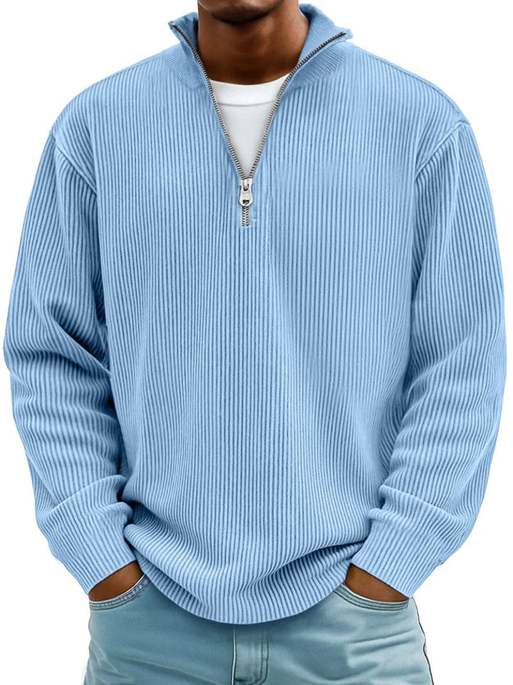 Blackden - Gerippter Half-Zip-Pullover