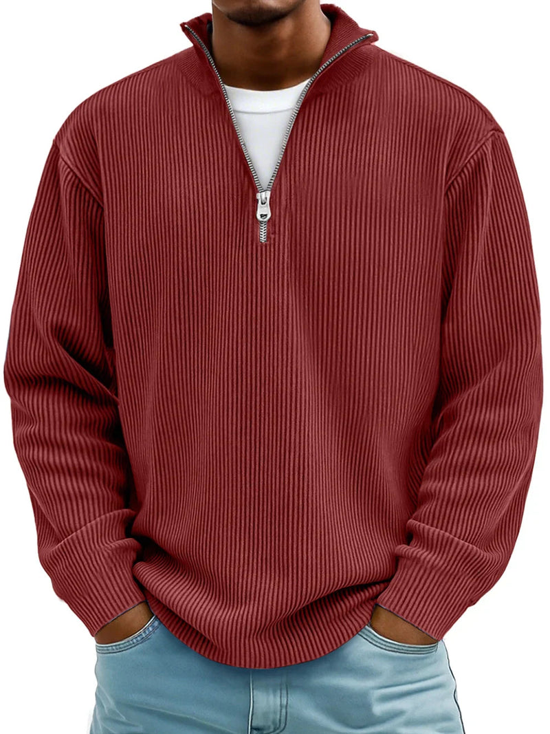 Blackden - Gerippter Half-Zip-Pullover
