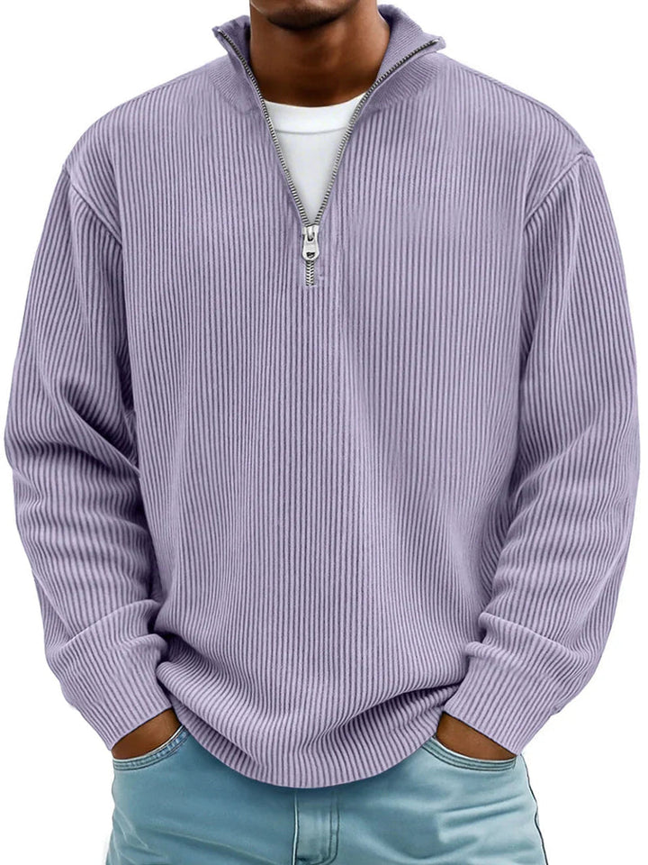 Blackden - Gerippter Half-Zip-Pullover