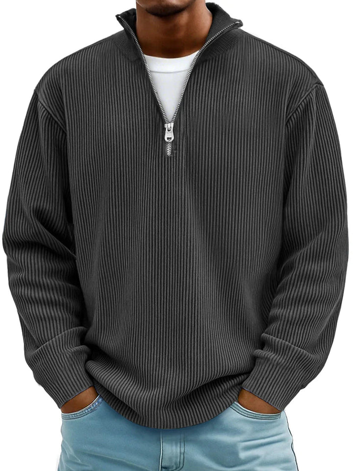 Blackden - Gerippter Half-Zip-Pullover