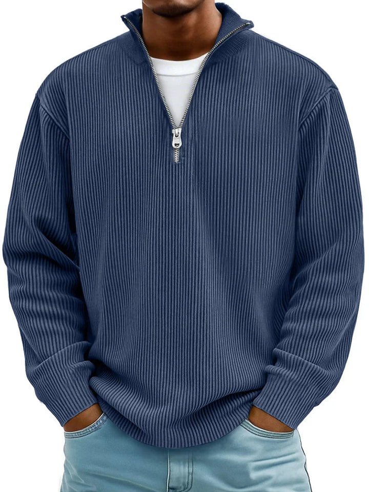 Blackden - Gerippter Half-Zip-Pullover