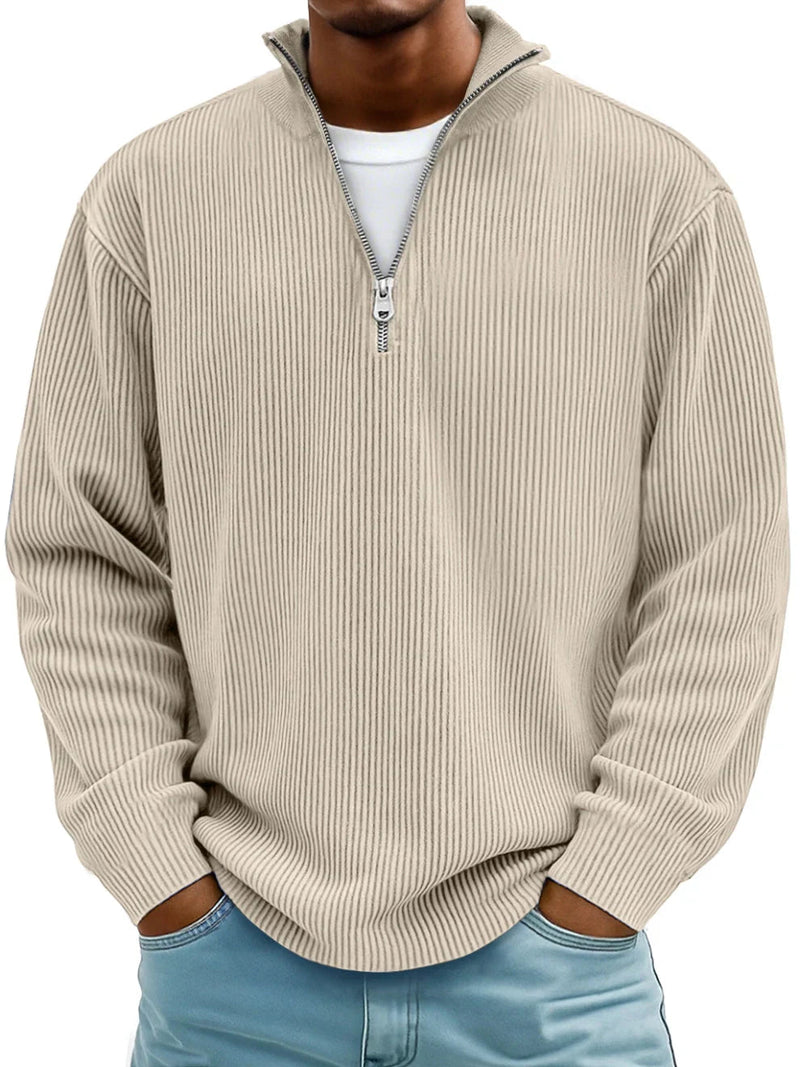 Blackden - Gerippter Half-Zip-Pullover