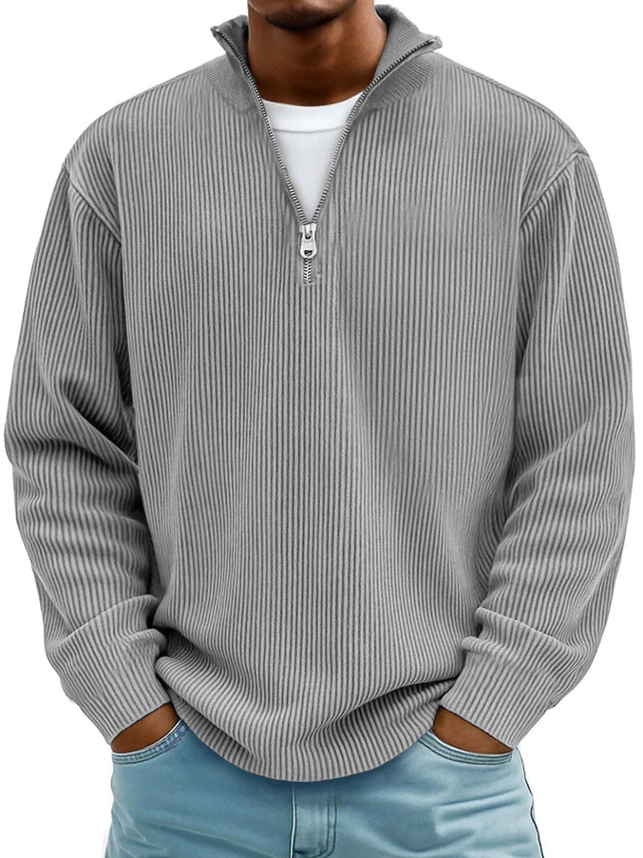 Blackden - Gerippter Half-Zip-Pullover