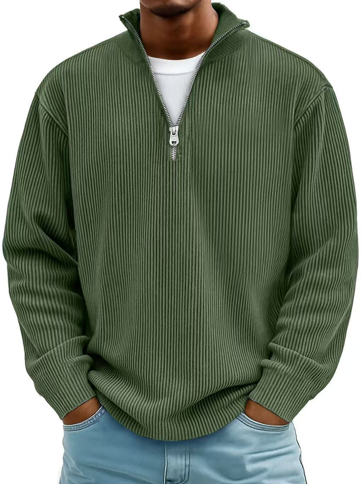 Blackden - Gerippter Half-Zip-Pullover