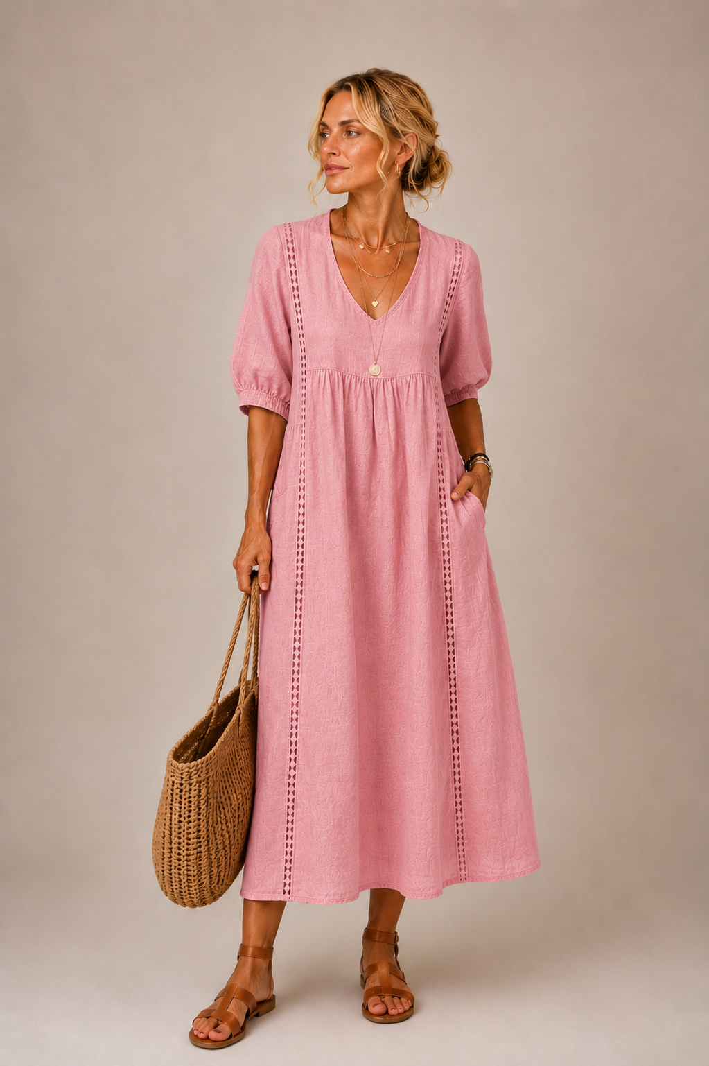 Serenia - Leichte Bluse mit Spitzenbesatz