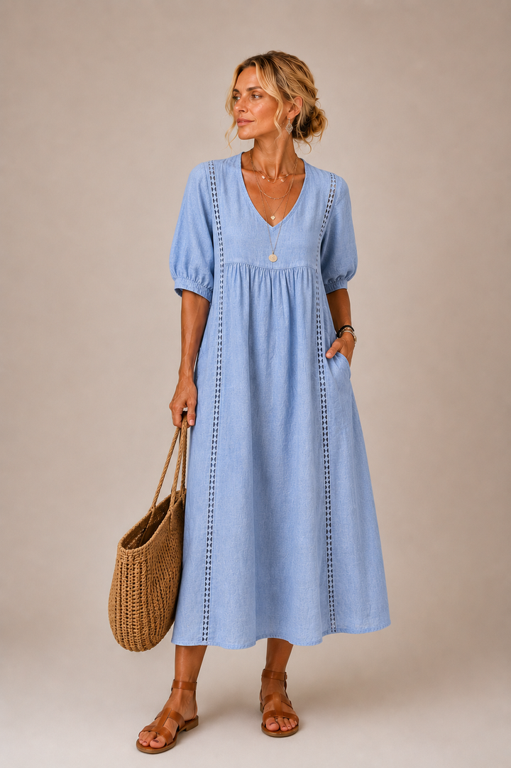 Serenia - Leichte Bluse mit Spitzenbesatz