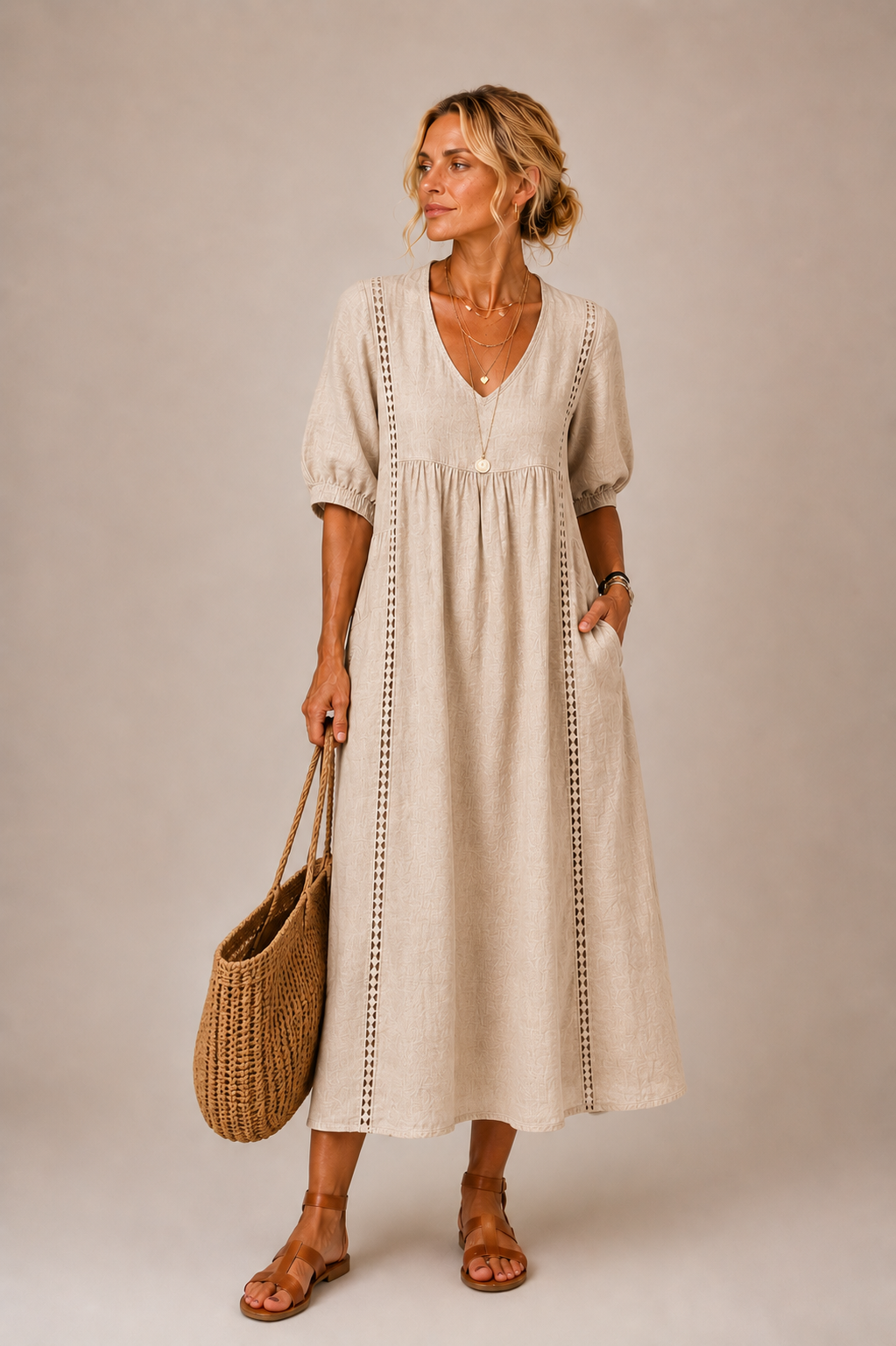 Serenia - Leichte Bluse mit Spitzenbesatz