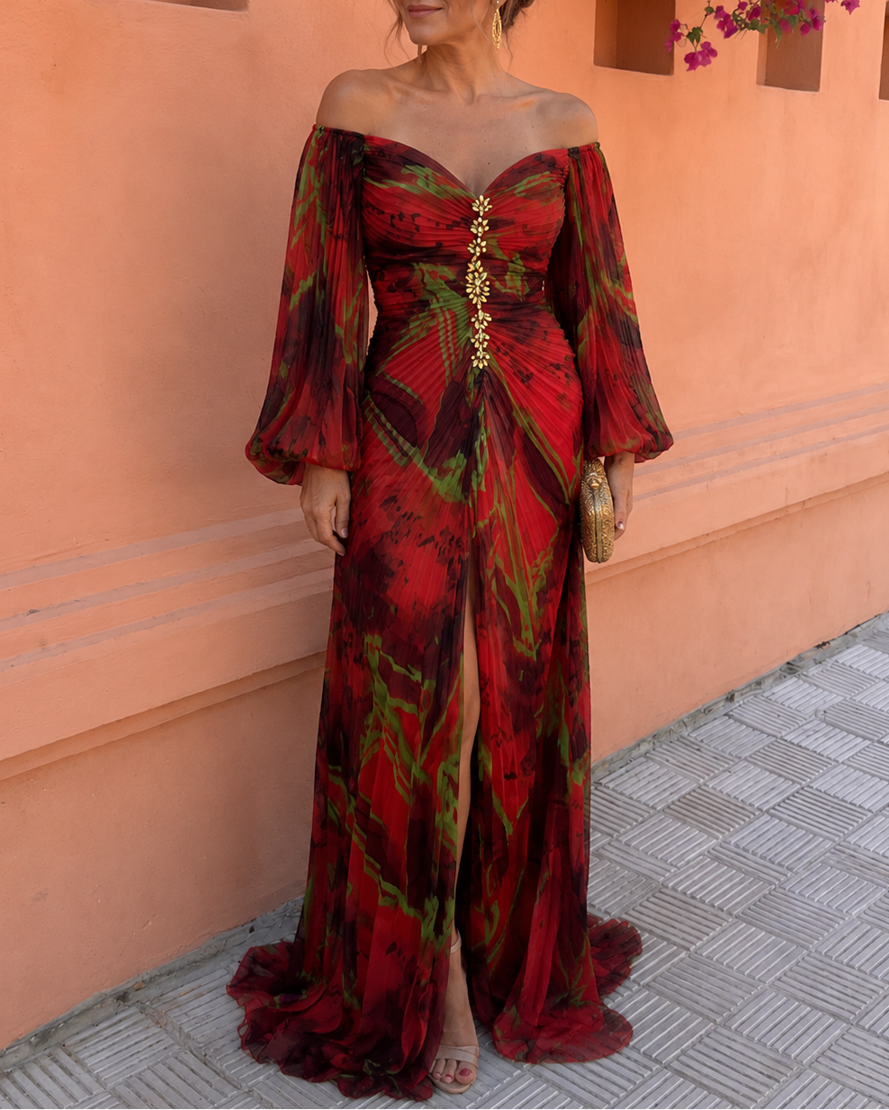 Avalora - Elegantes Maxikleid mit Blumenmuster