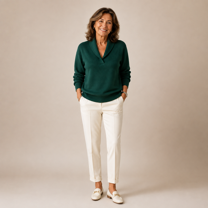 Amandina - Soft-Touch-Pullover mit V-Ausschnitt