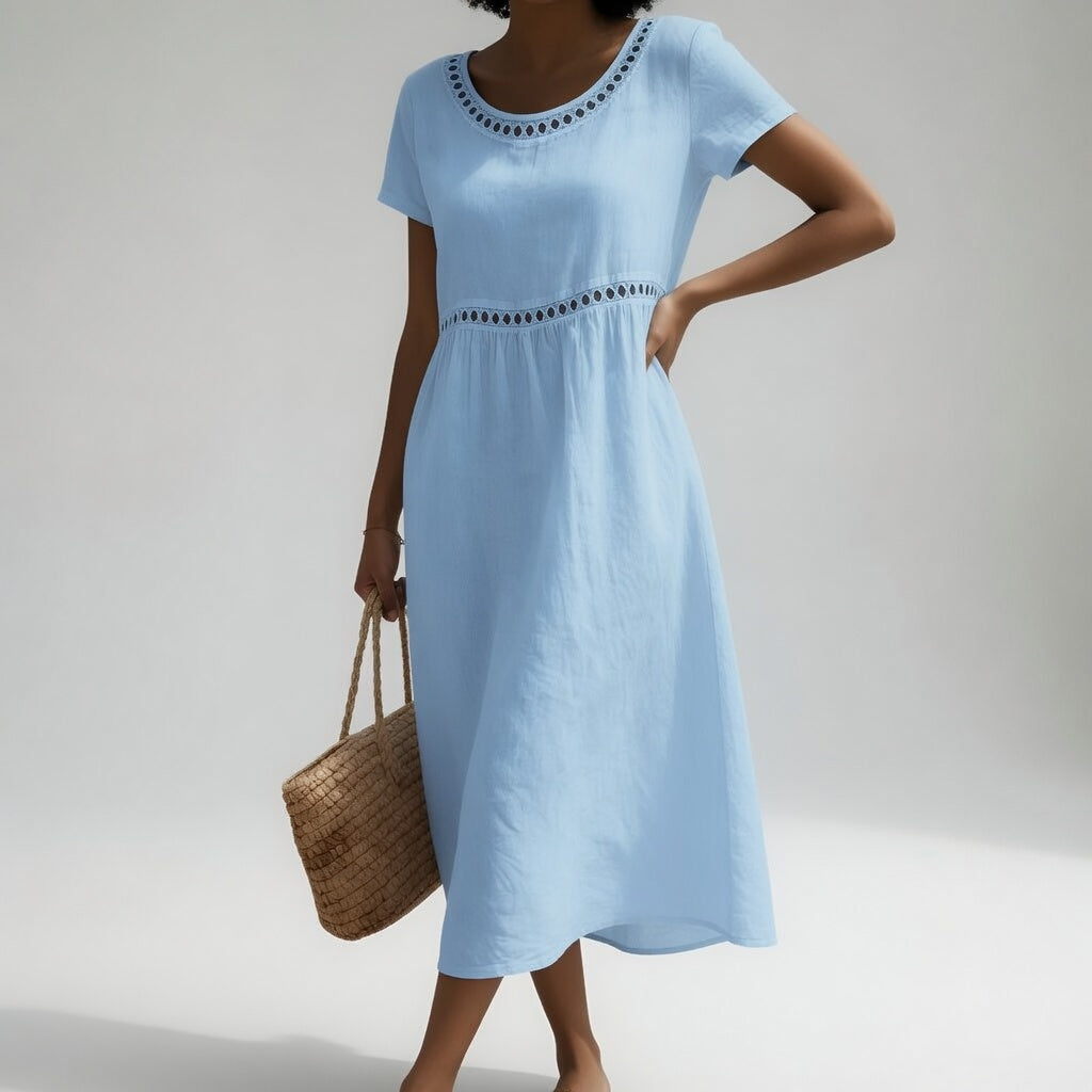 Anissa - Besticktes Softtouch-Midikleid