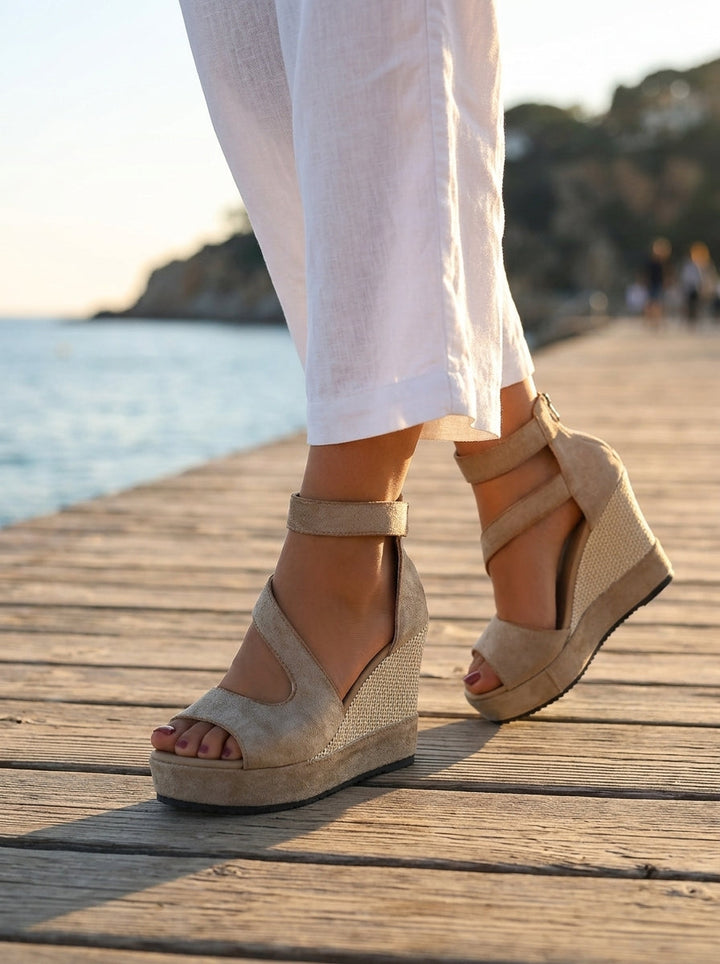 Clarisse - gepolsterte Keilsandalen