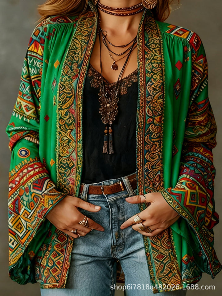 Eudocia - Kimono-Cardigan mit Boho-Stickerei