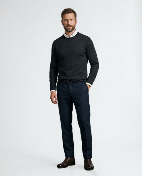 Corvyn - Weicher Rundhals-Pullover