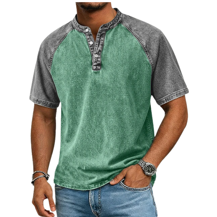 Edgehill - Henley-T-Shirt mit Vintage-Waschung